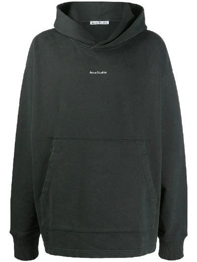 Acne Studios Logo-print Oversized Hoodie In Black