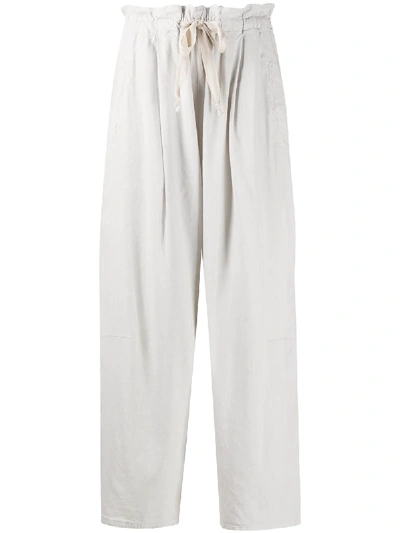 Kristensen Du Nord Cropped Paperbag Trousers In Grey