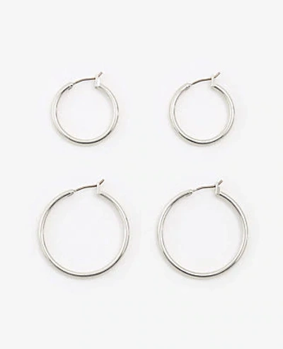 Ann Taylor Hoop Earring Set In Silver