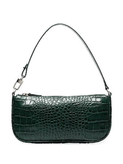 By Far Crocodile-effect Shoulder Bag In Green