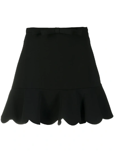 Miu Miu Ruffled A-line Skirt In Schwarz