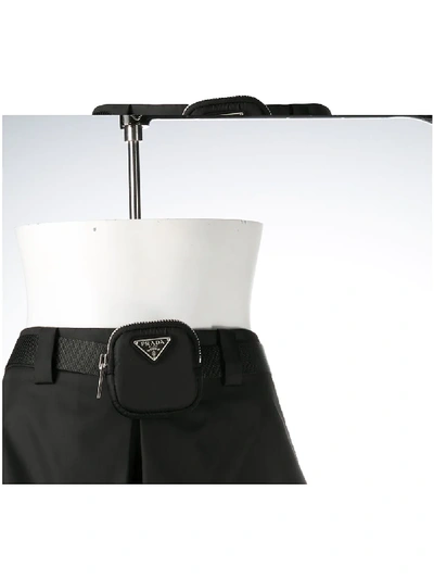 Prada Detachable-pouch Mini Skirt In Schwarz