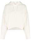 Valentino Off-white Cropped Hoodie In White