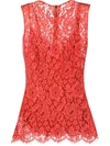 DOLCE & GABBANA FLORAL LACE EMBROIDERED SLEEVELESS BLOUSE