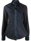 DOLCE & GABBANA CONTRASTING-COLLAR FITTED SHIRT