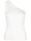 Rosetta Getty One-shoulder Peplum Tank Top In White