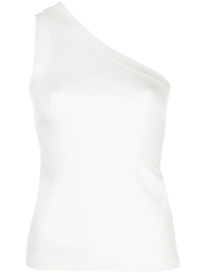 Rosetta Getty One-shoulder Peplum Tank Top In White