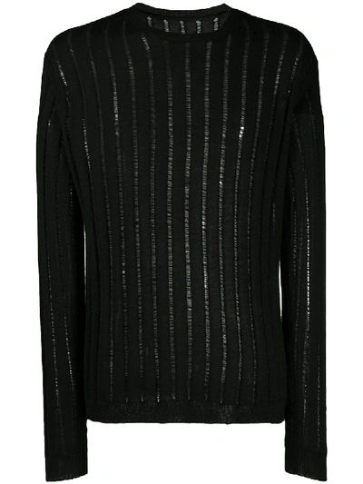 Uma Wang Sheer-knit Jumper In Black