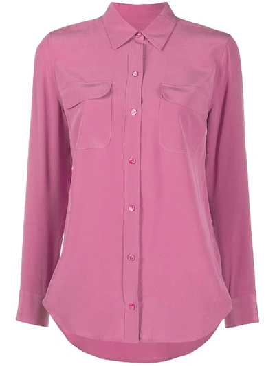 Equipment Long-sleeved Silk Shirt In Pink