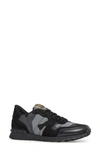 Valentino Garavani Mans Rockrunner Camouflage Noir Leather And Fabric Sneakers In Black