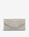 Lk Bennett Lucia Embellished Woven Clutch In Gol-soft Gold