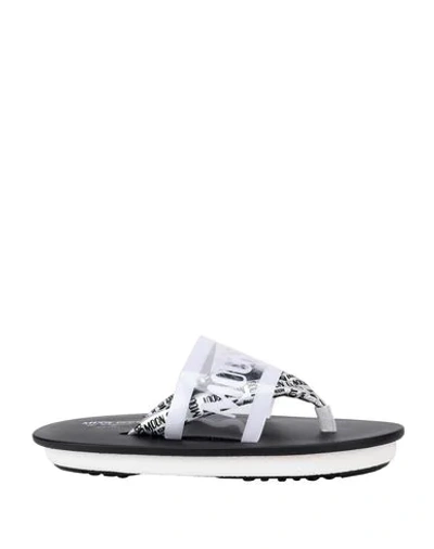 Moon Boot Toe Strap Sandals In Silver