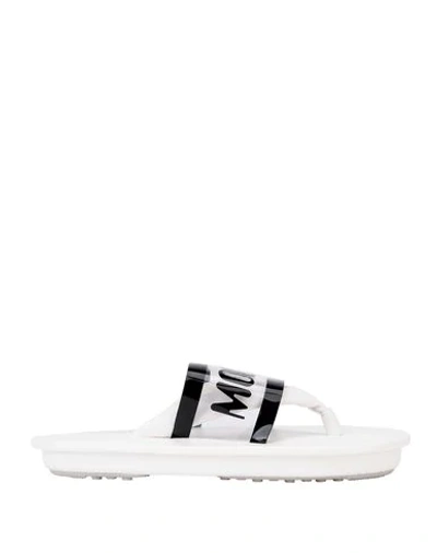 Moon Boot Toe Strap Sandals In White