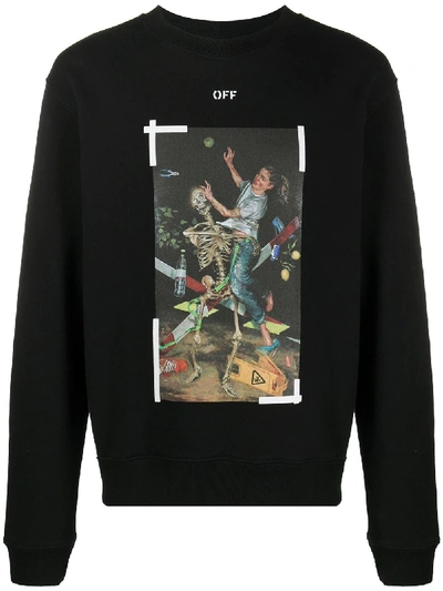 Off-white Pascal绘画印花t恤 In Black