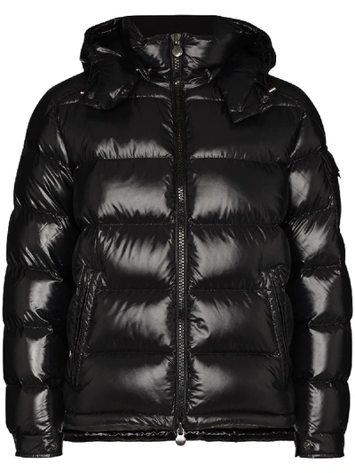 Moncler Men Detachable Hood Padded Down Jacket In Black