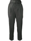Brunello Cucinelli Straight Leg Belted Trousers In Grey