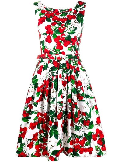 Samantha Sung Cherry Print Flared Dress In Red