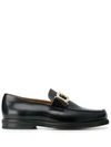 LANVIN GOLD BUCKLE SLIP-ON LOAFERS