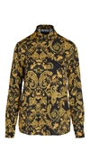 VERSACE JEANS COUTURE PAISLEY PRINT BUTTON DOWN TOP