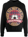 DSQUARED2 GOAL PRINTED COTTON HOODIE