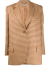 Stella Mccartney Abstract Pattern Single-breasted Blazer In Orange