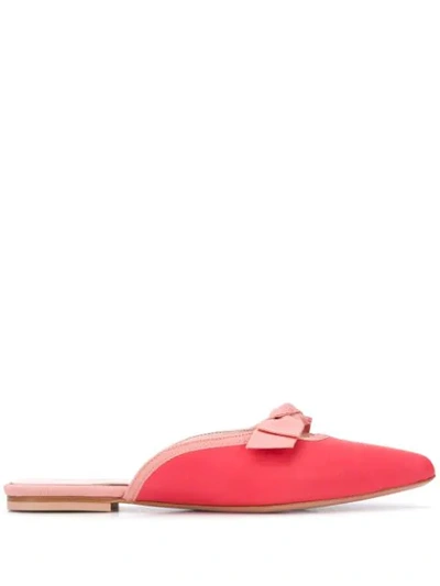 Anna Baiguera Bow-detail Flat Mules In Pink