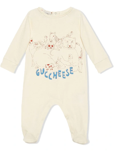 Gucci Babies' Guccheese Printed Bodysuit In White