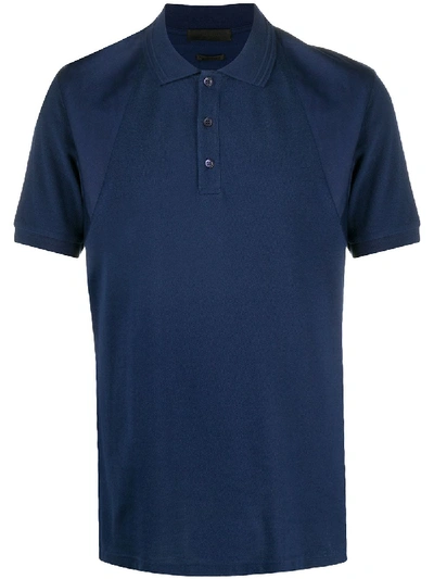 Alexander Mcqueen Shoulder Strap Polo Shirt In Blue