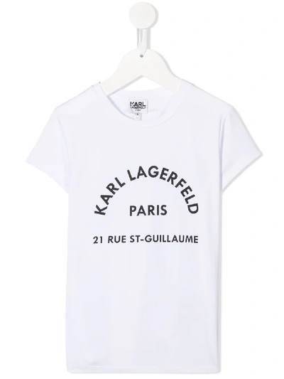 Karl Lagerfeld Teen Rsg Logo-print Short-sleeve T-shirt In Black