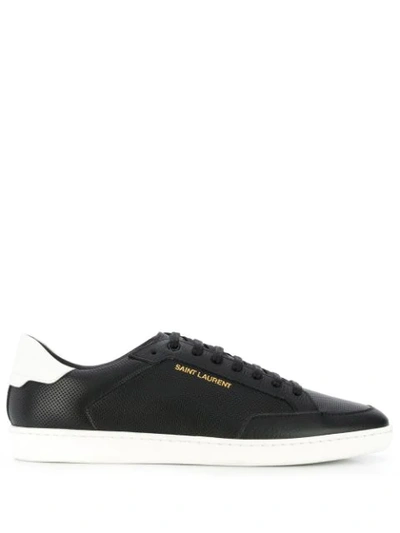 Saint Laurent Men's Sl 10 Perforated Leather Low-top Sneakers In Black