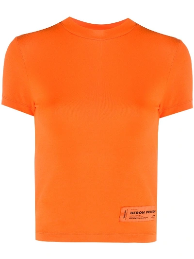 Heron Preston Baby Tee Logo Jersey T-shirt In Orange