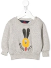 The Animals Observatory Good Boy Print Sweatshirt In Grey