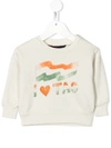 The Animals Observatory Flag-print Cotton Sweatshirt In Neutrals