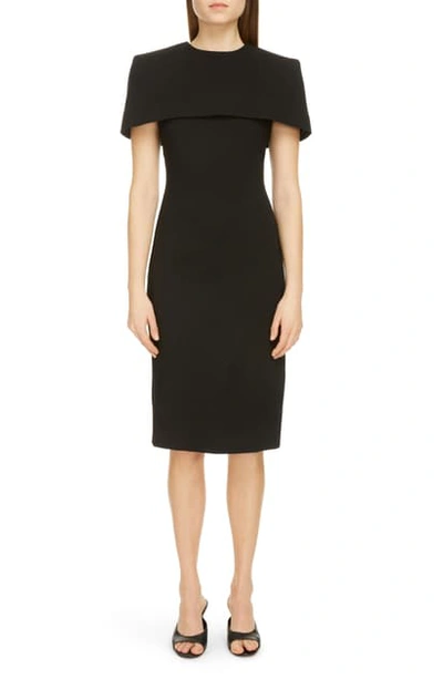 Givenchy Body-con Tank Dress With Removable Cape In Nero