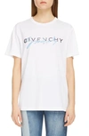 GIVENCHY EMBROIDERED LOGO COTTON TEE,BW707Z3Z3Q