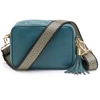 ELIE BEAUMONT Crossbody Teal Gold Chevron