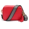 ELIE BEAUMONT Crossbody Red Silver Chevron