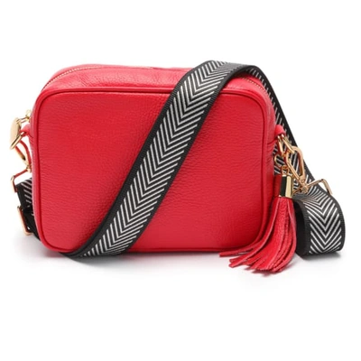 Elie Beaumont Crossbody Red Silver Chevron