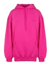 BALENCIAGA WOMAN FUCHSIA OVERSIZE HOODIE WITH LOGO,570798-THV77 5630