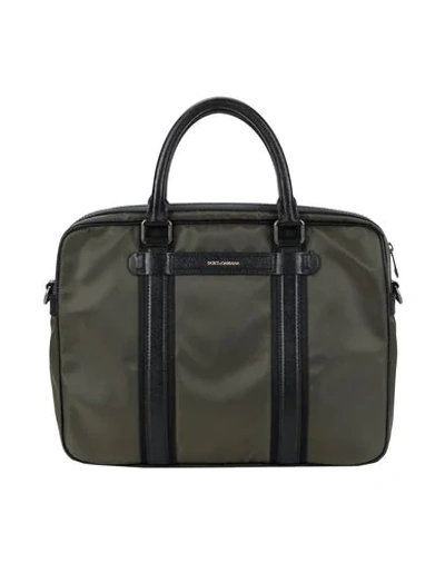 Dolce & Gabbana Work Bag In Military Green