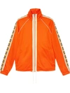 Gucci Men's Technical Jersey Zip Jacket In Orange