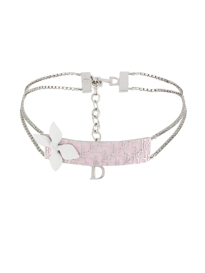 Pre-owned Dior 2004  Trotter Choker Necklace In Silver