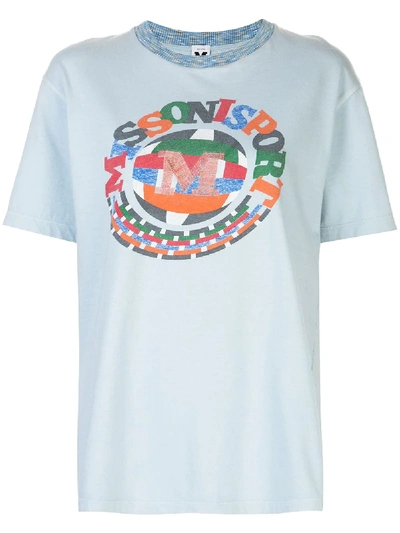 M Missoni Logo Print T-shirt In Blue