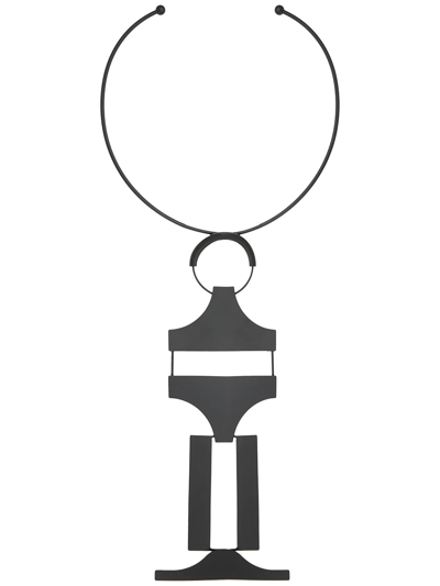 Osklen Obstacle Pendant Necklace In Black
