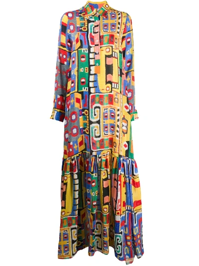 Stella Jean Geometric Print Shirt Dress In Multi