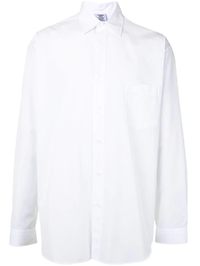 Vetements Script Print Oversized Shirt In White