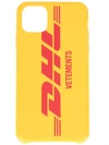 Vetements Yellow Dhl Edition Logo Iphone 11 Pro Case In Yellow