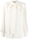 ALBERTA FERRETTI BOW DETAIL LONG-SLEEVED BLOUSE