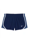 Nike Kids' Dry Tempo Running Shorts In Blue Void/ Mystic Navy/ Whie