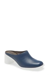 Camper Meda Block Heel Mule In Medium Blue Leather